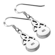 Turquoise Celtic Trinity Knot Silver Earrings - e391h